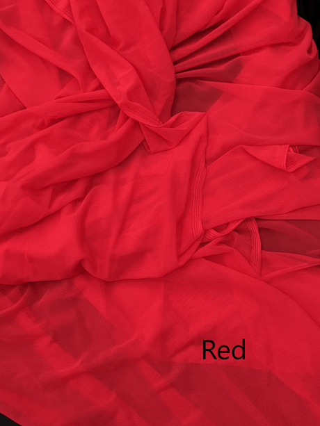 Power Mesh Nylon Spandex Fabric - Red, Sheer Mesh, 60" Width