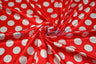 Polka Dot Charmeuse Satin Fabric - 58/60" Width, Multiple Colors, 1.5" Dots (1 Yard)