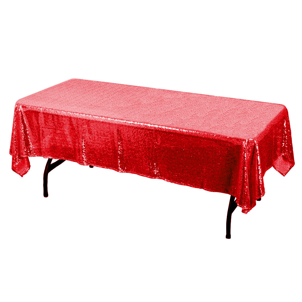 Red Glitz Sequin Rectangular Tablecloth 60 x 108″