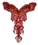 Beaded Sequins Applique 12x12 Dangling
