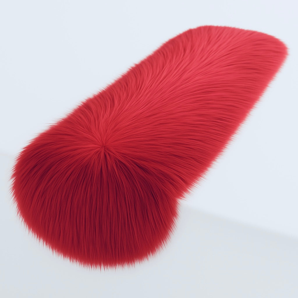 Faux Fur Table Runner Red