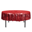 90″ Red Glitz Sequin Round Tablecloth
