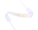 2" x 33" White "I LOVE YOU" Gold Printed Grosgrain Ribbon Bouquet Banner - Pack of 12