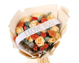 2" x 33" White "I LOVE YOU" Gold Printed Grosgrain Ribbon Bouquet Banner - Pack of 12