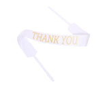 2" x 33" White "THANK YOU" Gold Printed Grosgrain Ribbon Bouquet Banner - Pack of 12
