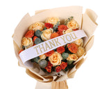 2" x 33" White "THANK YOU" Gold Printed Grosgrain Ribbon Bouquet Banner - Pack of 12