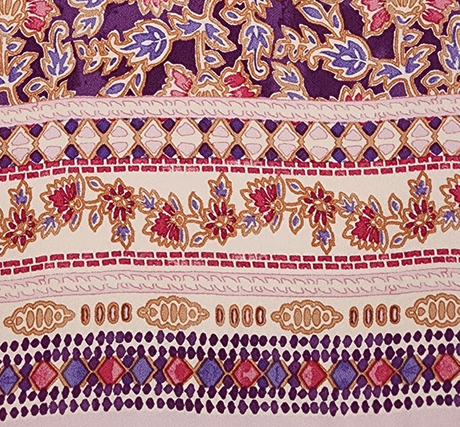 Rayon Messy Crepe 1D1877 Rayon Fabric - Purple, Double Border, 55/56" Width