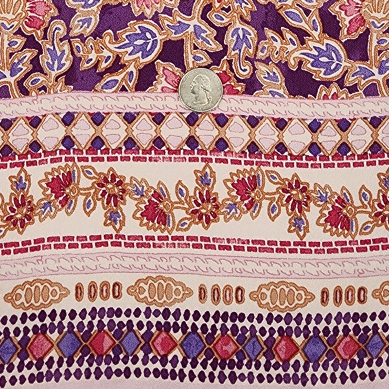1 Yard Rayon Messy Crepe Purple 55/56" Soft &amp; Breathable Apparel Fabric with Elegant Drape