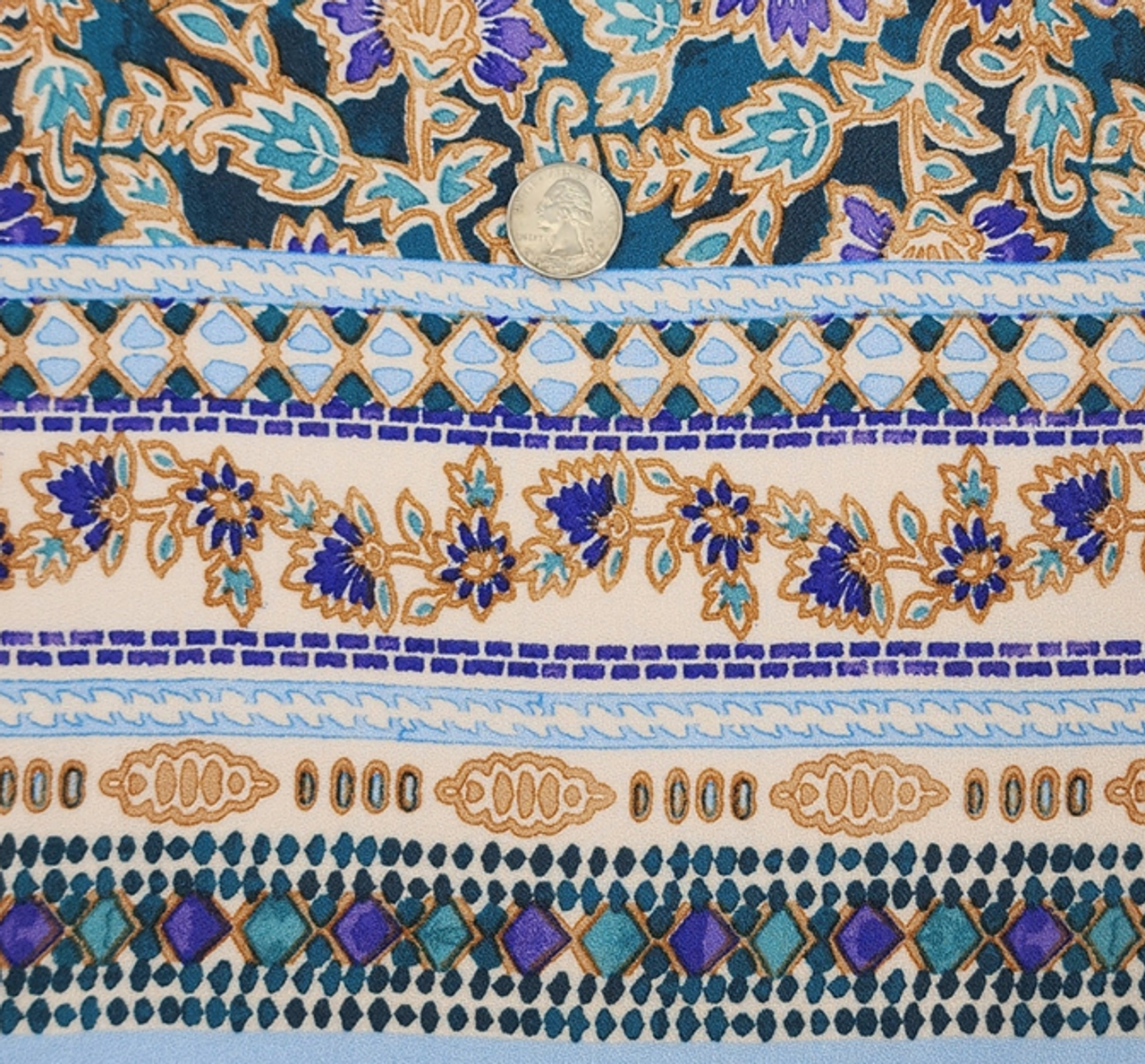 1 Yard Teal Rayon Crepe Fabric For Blouses Dresses Skirts And Evening Wear 55/56 Inches Width