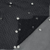 Rhinestone Stretch Mesh Fabric