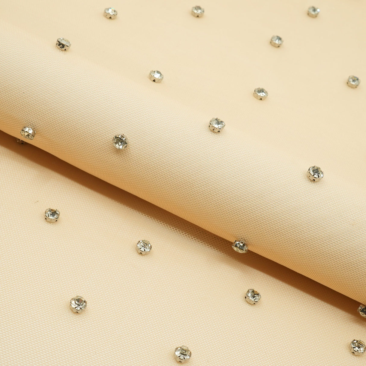 Rhinestone Stretch Mesh Fabric