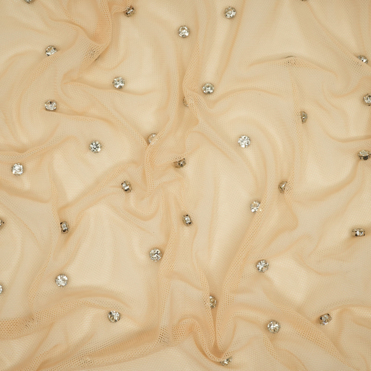 Rhinestone Stretch Mesh Fabric