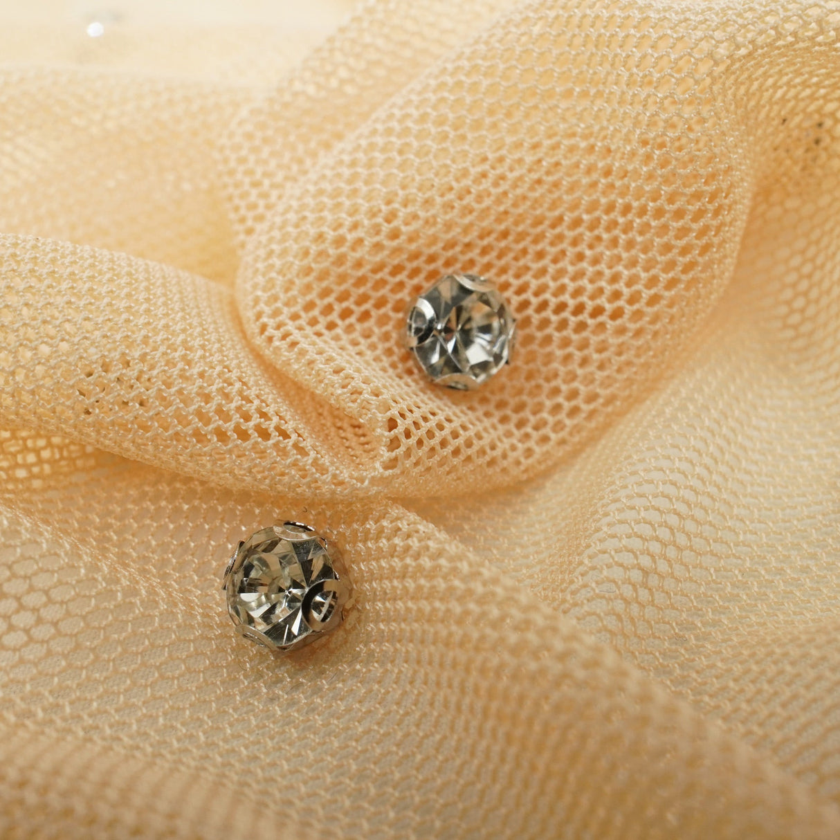 Rhinestone Stretch Mesh Fabric