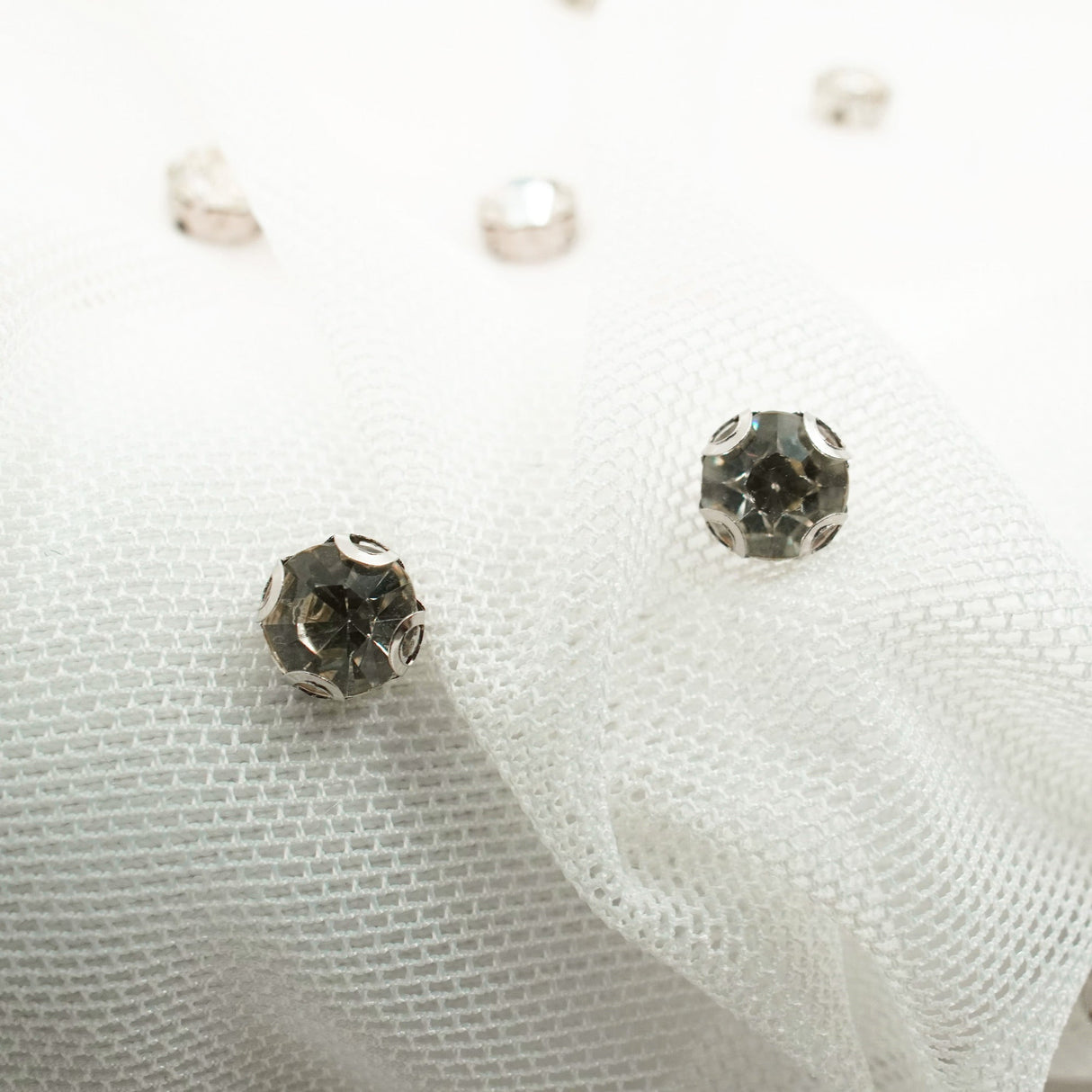 Rhinestone Stretch Mesh Fabric