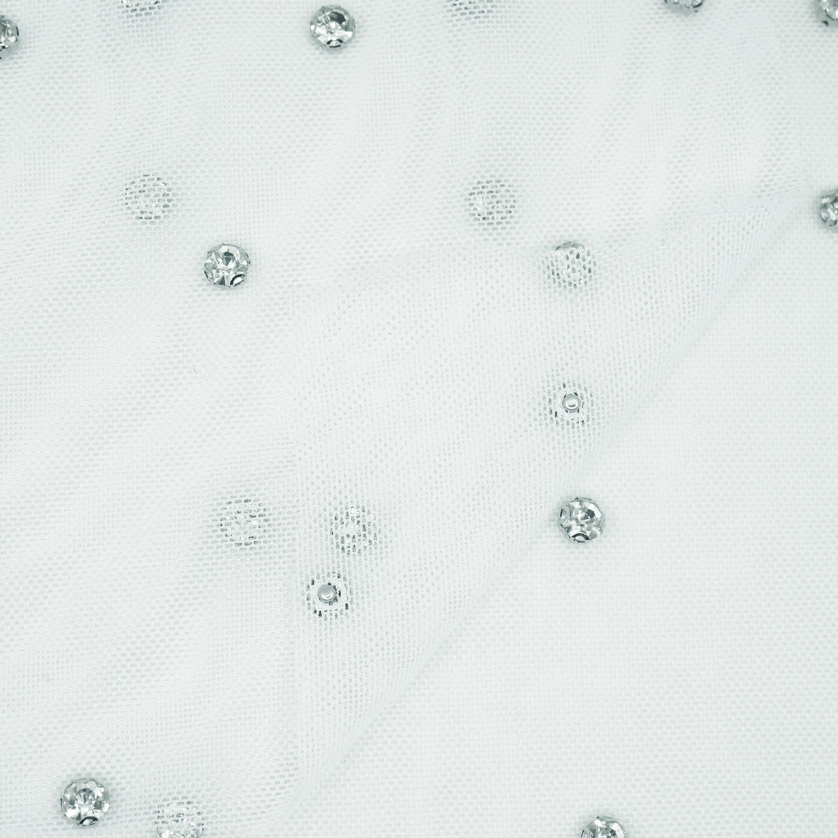 Rhinestone Stretch Mesh Fabric