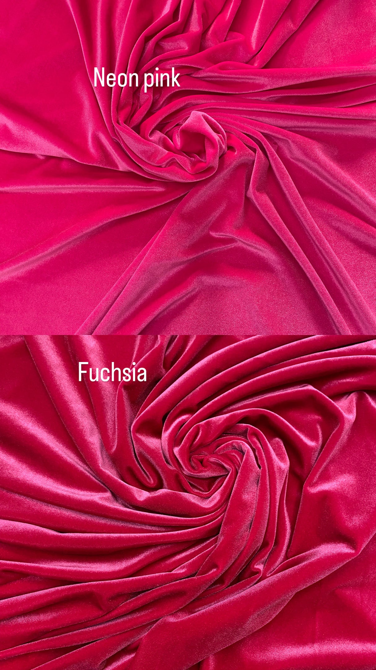 Neon Pink Stretch Velvet Fabric - Neon Pink, 58"-60" Width