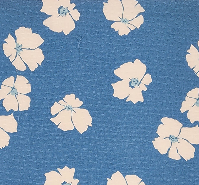 Rayon Dobby Dot Jacquard 1D1104 Blue Rayon Fabric - Blue Dobby Dot Jacquard, 54/55" Width (1 Yard)