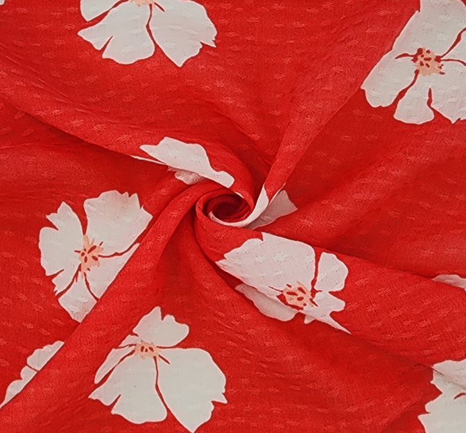 Rayon Dobby Dot Jacquard 1D1104 Rayon Fabric - Coral Dobby Dot Jacquard, 54/55" Width
