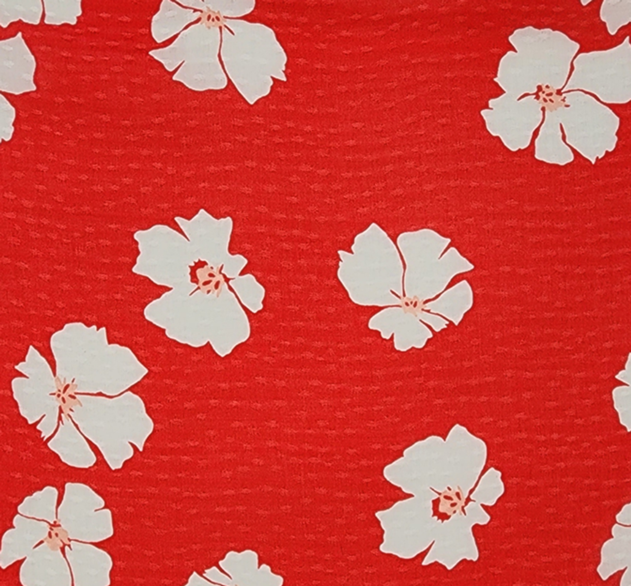 1 Yard Coral Rayon Dobby Dot Fabric – Lightweight Jacquard Material for Blouses and Dresses 54/55"
