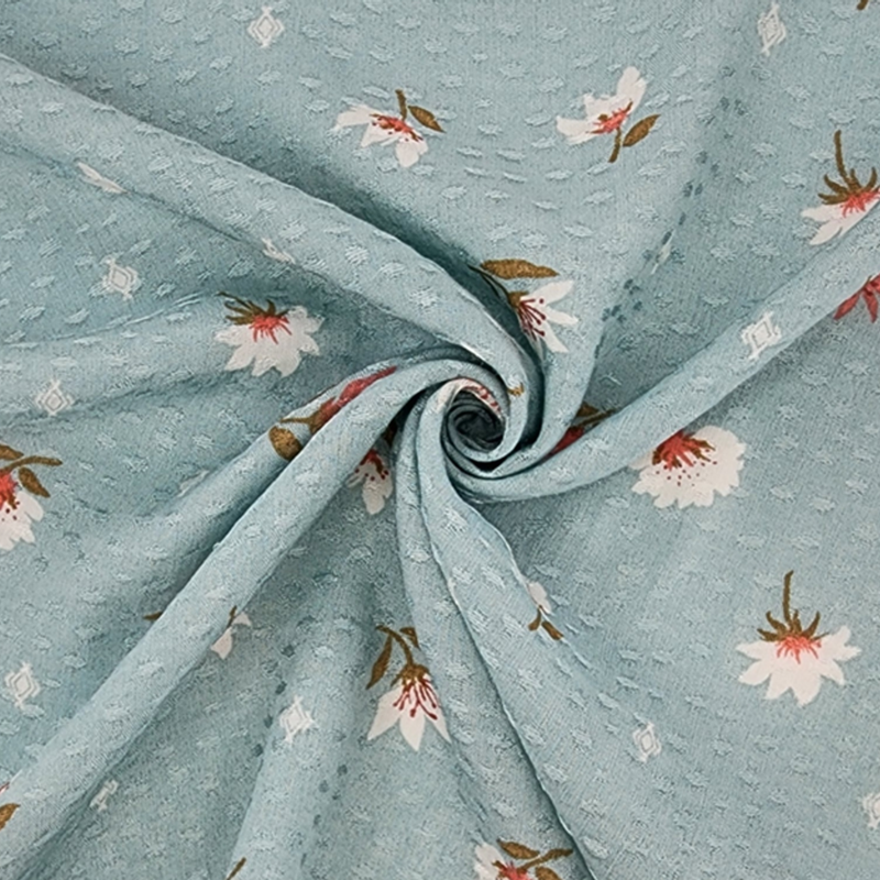 1 Yard Seafoam Rayon Jacquard Dobby Dot Fabric ,Lightweight Elegant Apparel Textile 53/54" Wide