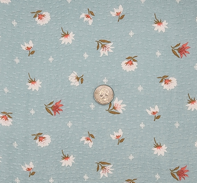 Rayon Jacquard Dobby Dot 1D1161 Seafoam Rayon Fabric - Seafoam Dobby Dot, 53/54" Width