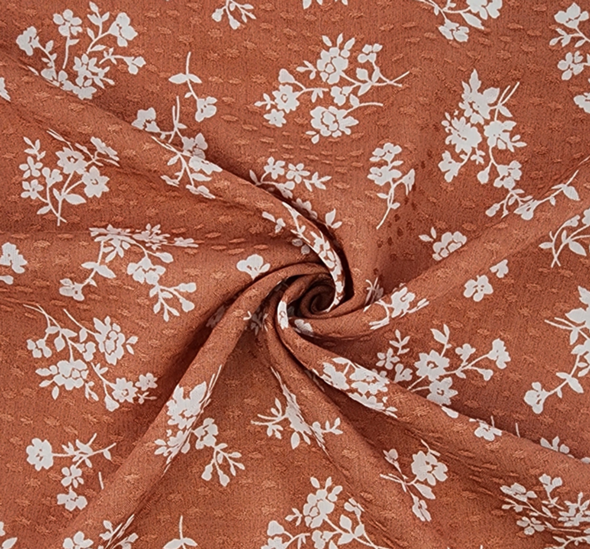 1 Yard Elegant Brown Rayon Dobby Dot Jacquard 53/54" Wide Fabric for Dresses & Apparel