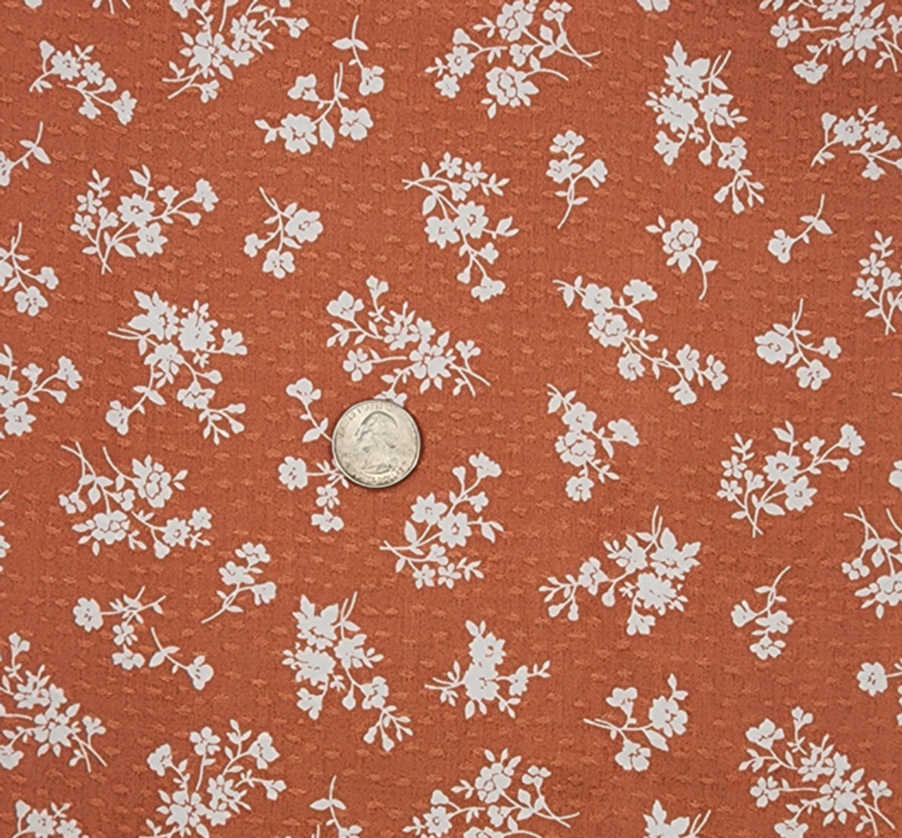 1 Yard Brown Rayon Dobby Dot Jacquard Fabric Lightweight Textured Material for Dresses 53/54" Wide