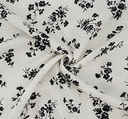 1 yarda de tela de rayón blanco roto y negro con puntos dobby ligera, material jacquard para blusas 53/54" de ancho