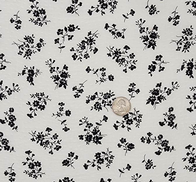 Rayon Jacquard Dobby Dot 1D1272 Rayon Fabric - Off White/Black Dobby Dot, 53/54" Width (1 Yard)