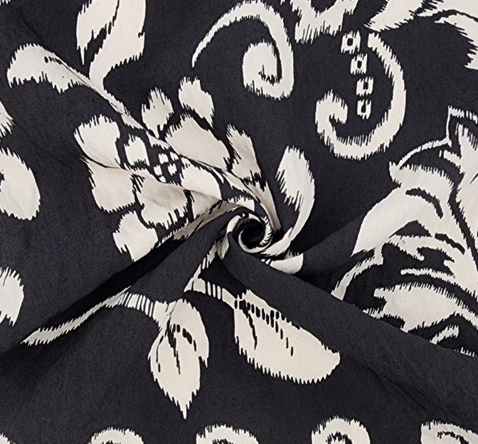 Rayon Nylon Poplin Fabric - 1D1876 Black, 57/58" Width