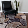 Soft Cozy 3D Rock Design Polyester Fabric - Hand Carved Rock Pattern, 5' X 7', Earth, Ivory, Steel (1 Rug)