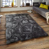 Soft Cozy 3D Rock Design Polyester Fabric - Hand Carved Rock Pattern, 5' X 7', Earth, Ivory, Steel (1 Rug)