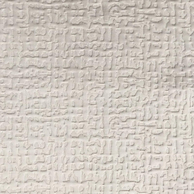 Roscoe Embossed Matelasse Cotton Polyester Fabric - Beige Abstract Textured, 55" Width (1 Yard)