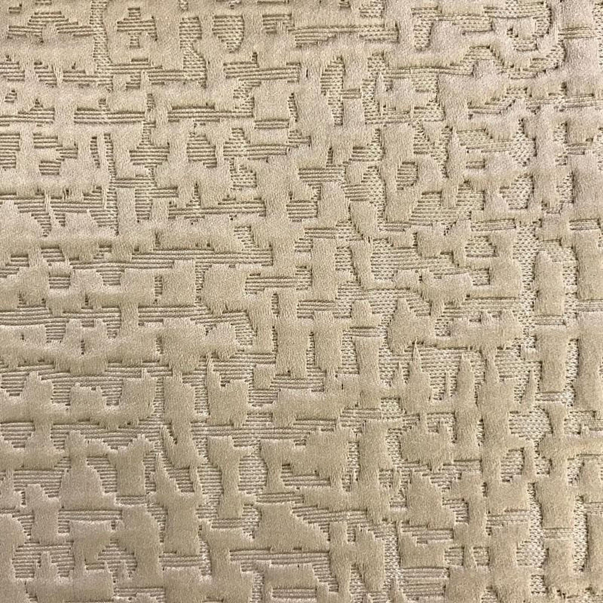 Roscoe Embossed Matelasse Cotton Polyester Fabric - Beige Abstract Textured, 55" Width (1 Yard)