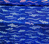 Sequin Embroidery Stretch Velvet Royal Blue