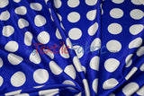 Polka Dot Charmeuse Satin Fabric - 58/60" Width, Multiple Colors, 1.5" Dots (1 Yard)
