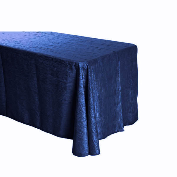 Royal Blue Crinkle Crushed Taffeta Rectangular Tablecloth 90 x 132″