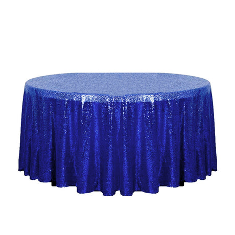 132″ Royal Blue Glitz Sequin Round Tablecloth
