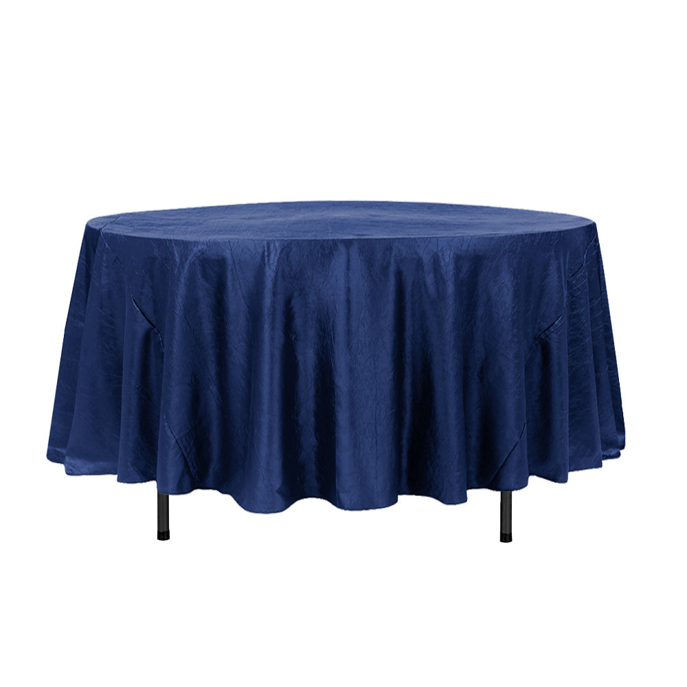 108″ Royal Blue Crinkle Crushed Taffeta Round Tablecloth