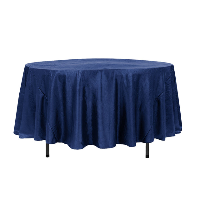 108″ Royal Blue Crinkle Crushed Taffeta Round Tablecloth