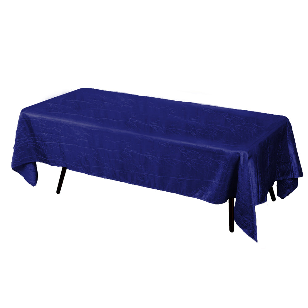 Royal Blue Crinkle Crushed Taffeta Rectangular Tablecloth 60 x 108″