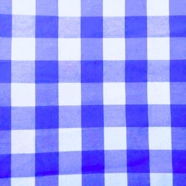 1″ One Inch Royal Checkered Gingham Poly Cotton Fabric,