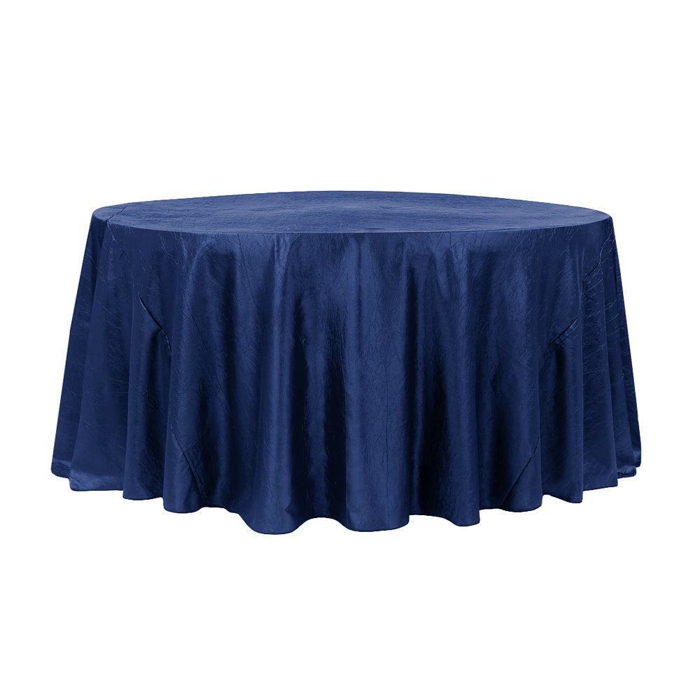 120″ Royal Blue Crinkle Crushed Taffeta Round Tablecloth