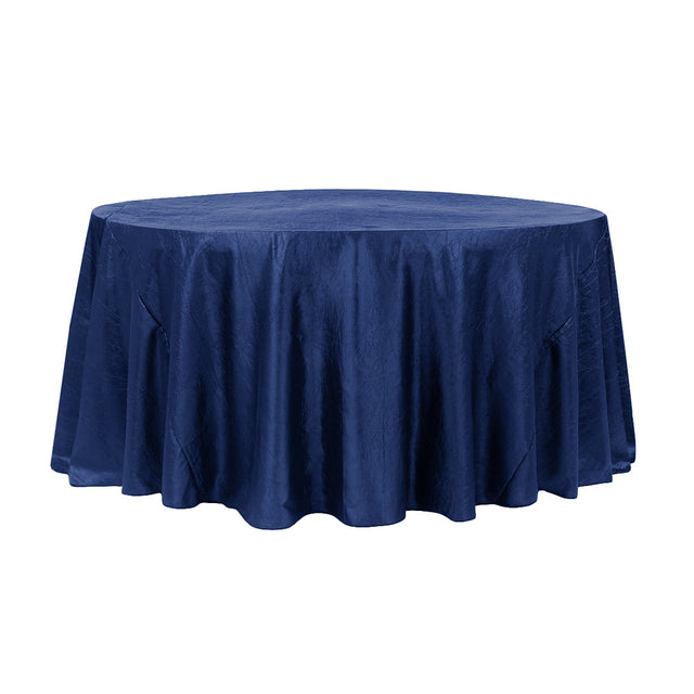 120″ Royal Blue Crinkle Crushed Taffeta Round Tablecloth