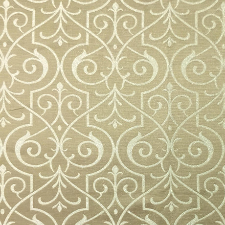 Royce Fabric Damask Metallic Fabric - Stone/Silver Damask, 55" Width (1 Yard)