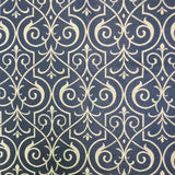 Royce Fabric Damask Metallic Fabric - Stone/Silver Damask, 55" Width (1 Yard)