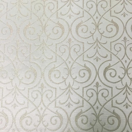 Royce Fabric Damask Metallic Fabric - Stone/Silver Damask, 55" Width (1 Yard)