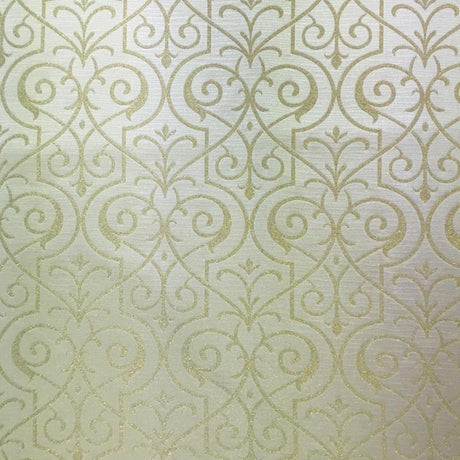 Royce Fabric Damask Metallic Fabric - Stone/Silver Damask, 55" Width (1 Yard)