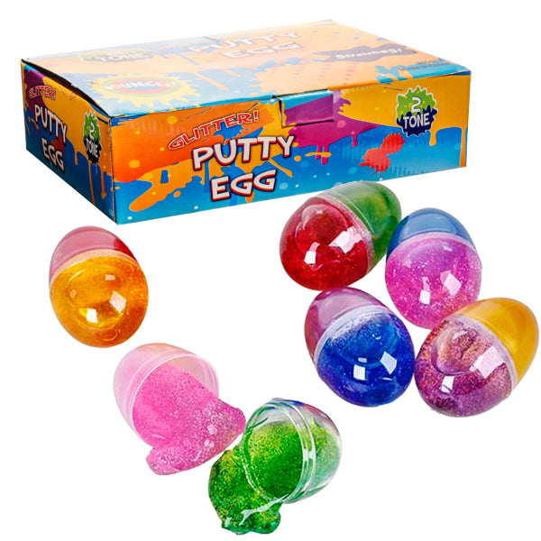 Glitter Putty Egg Assorted (24 Pc Display)