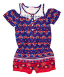 Girl Printed Romper - Fuchsia, Printed, Sizes 2-7 (1 Piece)